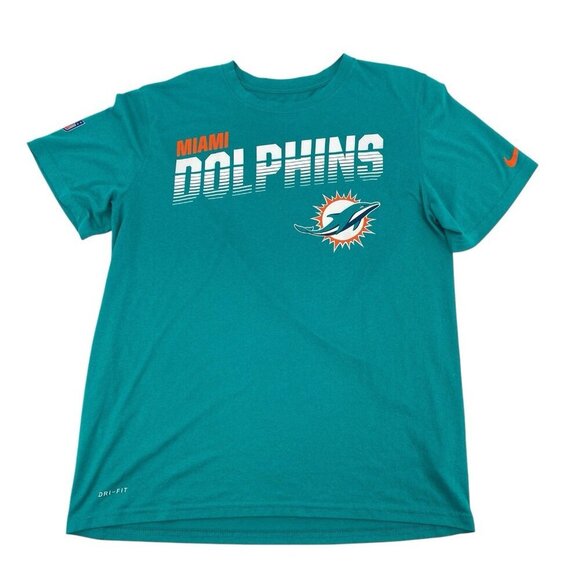 MIAMI DOLPHINS TEAM ISSUED ON FIELD AQUA DRI-FIT SHIRT SIZE LARGE - Picture 1 of 10